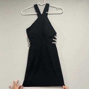 Speechless Black Rhinestone Halter Dress